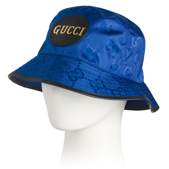 Gucci GG Blue Monogram Logo Off The Grid Bucket Hat - Picture 3 of 9